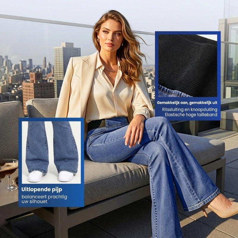 Célia High-Waist Flared Jeans – Flatterend, Comfortabel & Vrouwelijk