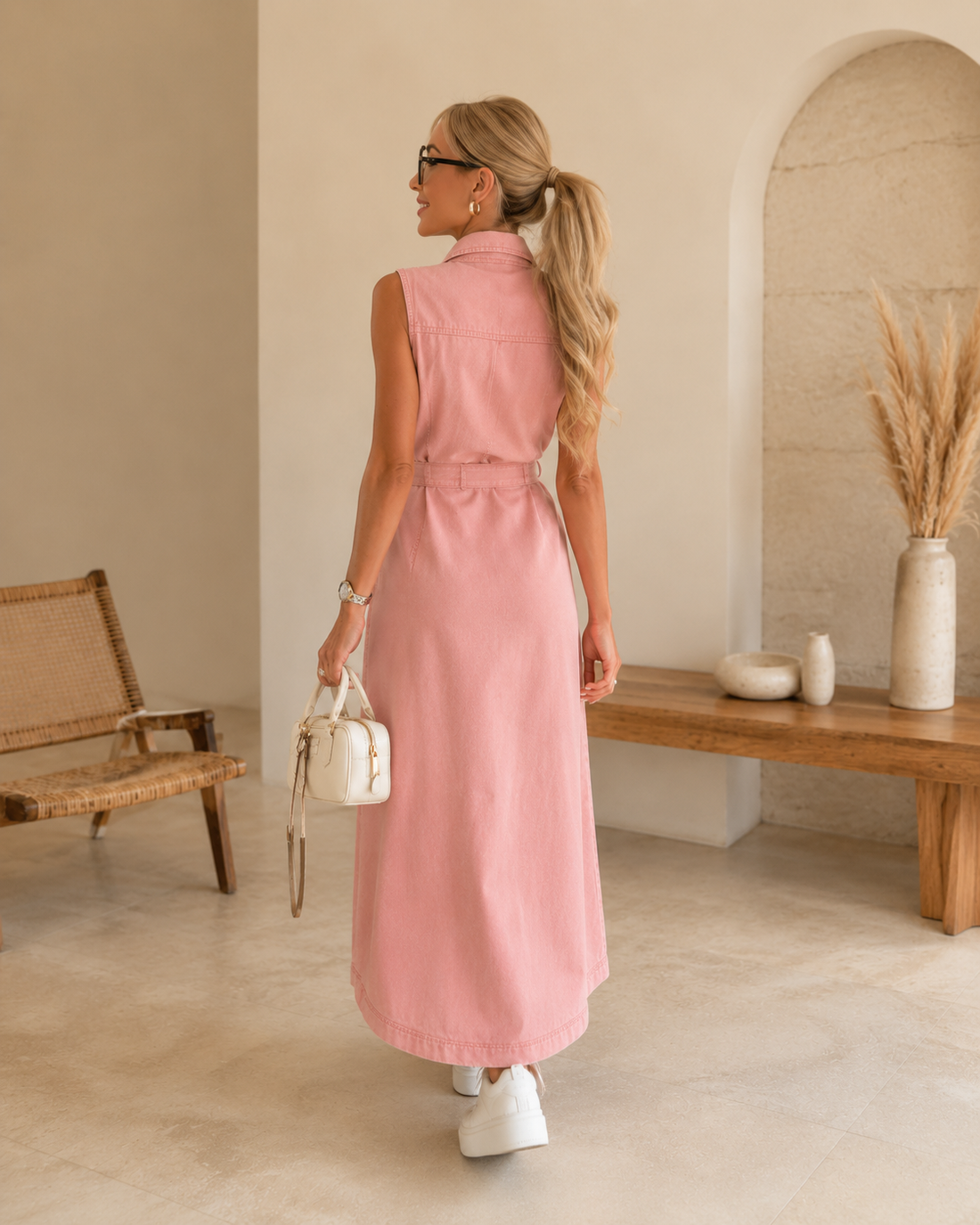 Noémie Mouwloze Denim Maxi-Jurk – Casual, Elegant & Zomers