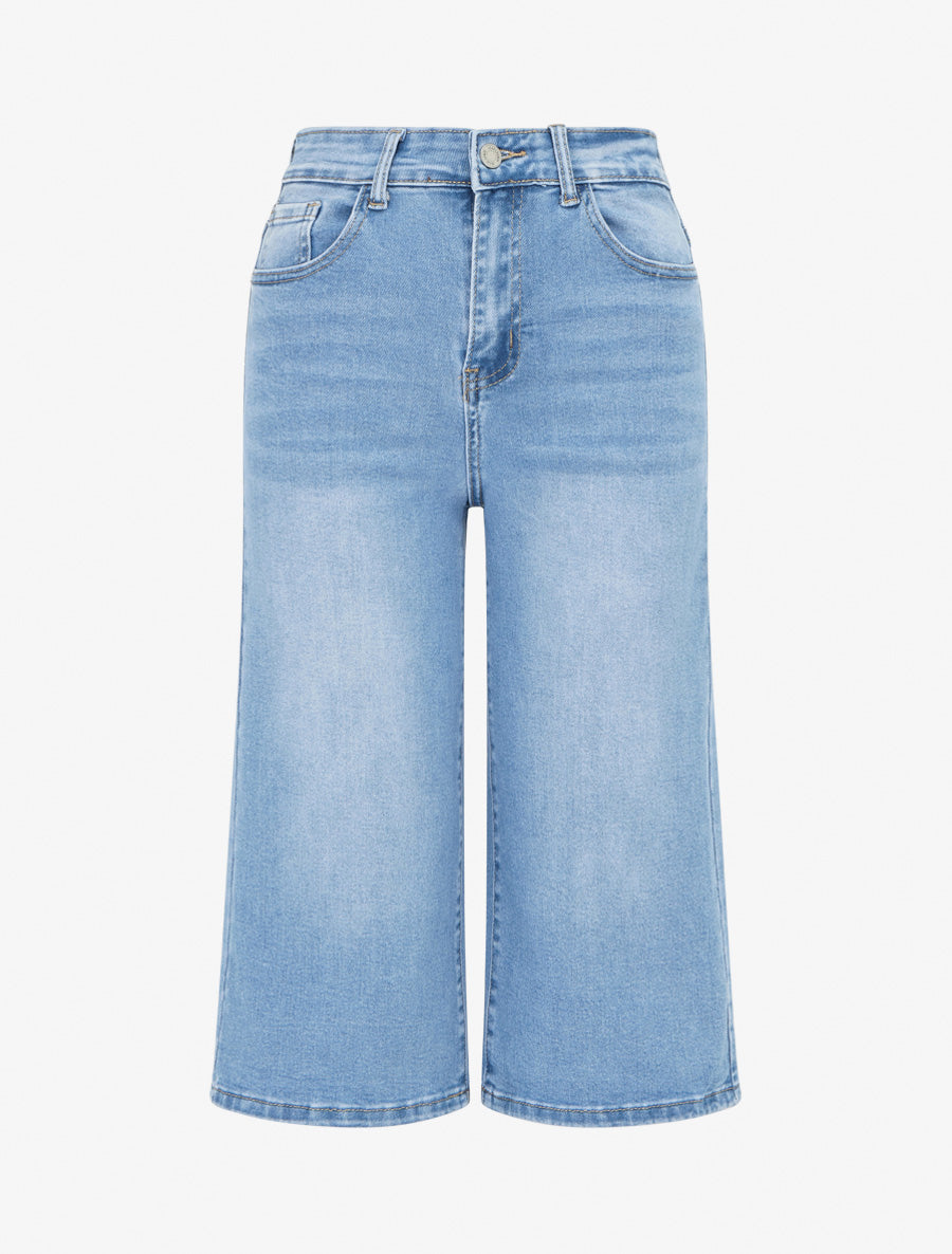 Florine High-Waist Denim Bermuda – Modern, Vrouwelijk & Tijdloos