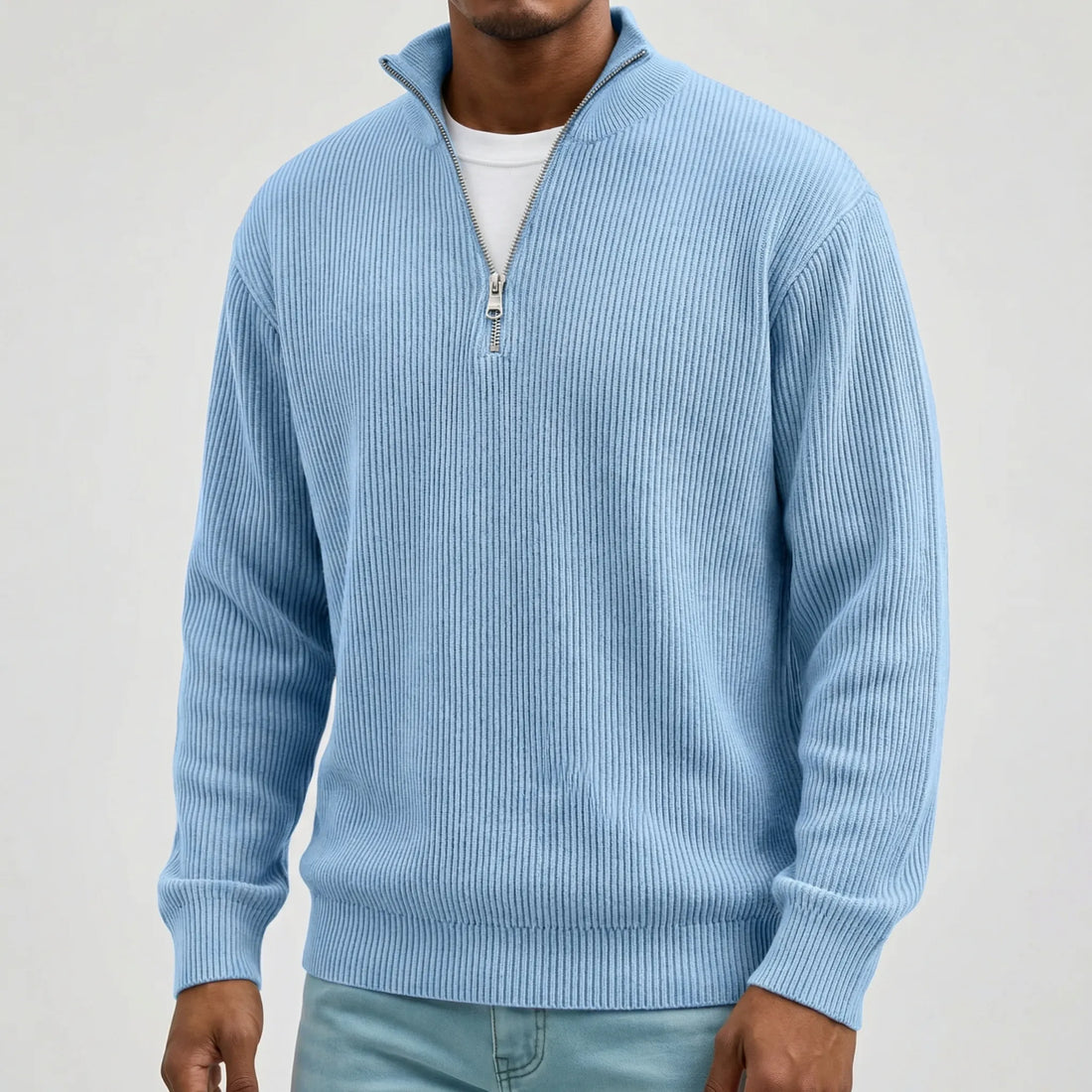 Enzo Rib Half Zip Trui – Warm, Modern & Veelzijdig