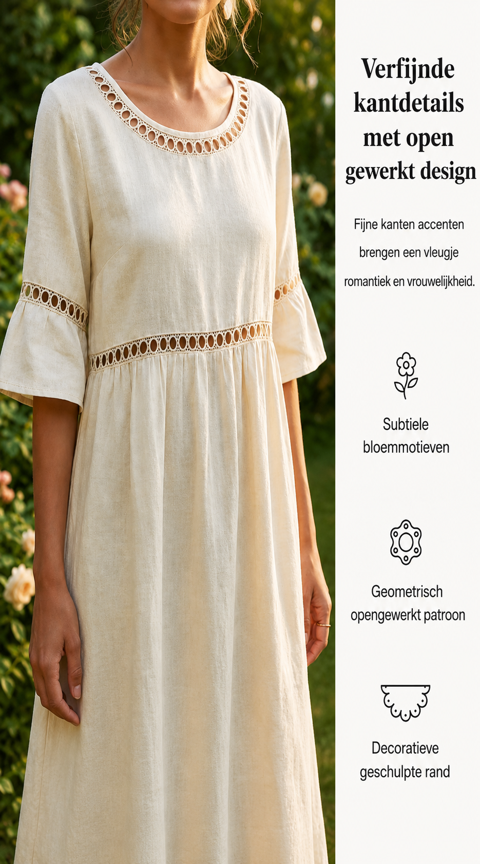 Liora Midi-Jurk – Elegant, Vrouwelijk & Flatterend