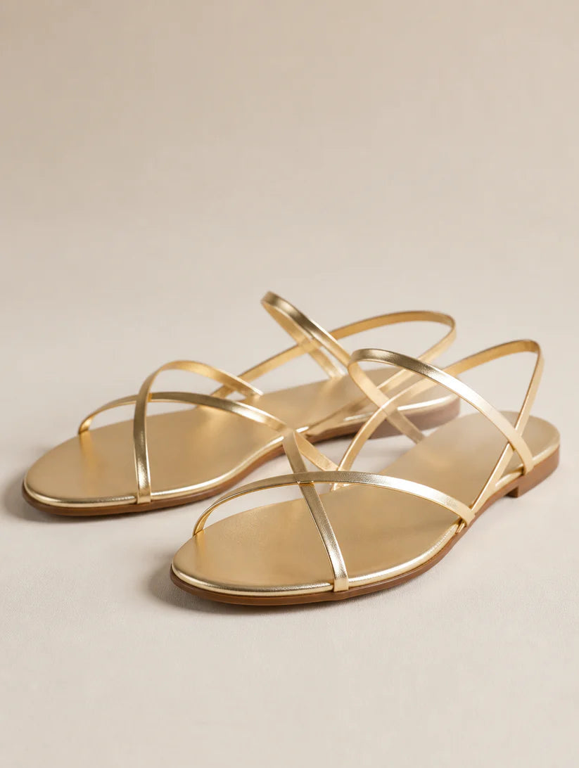 Livia Leren Kruisband Sandalen – Minimalistisch, Elegant & Zomers