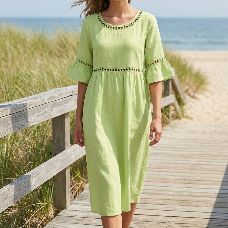 Liora Midi-Jurk – Elegant, Vrouwelijk & Flatterend