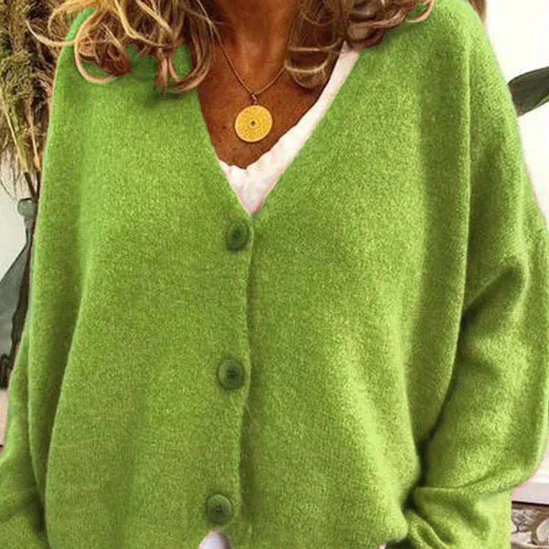 Pasvorm van de Shannon gebreide cardigan