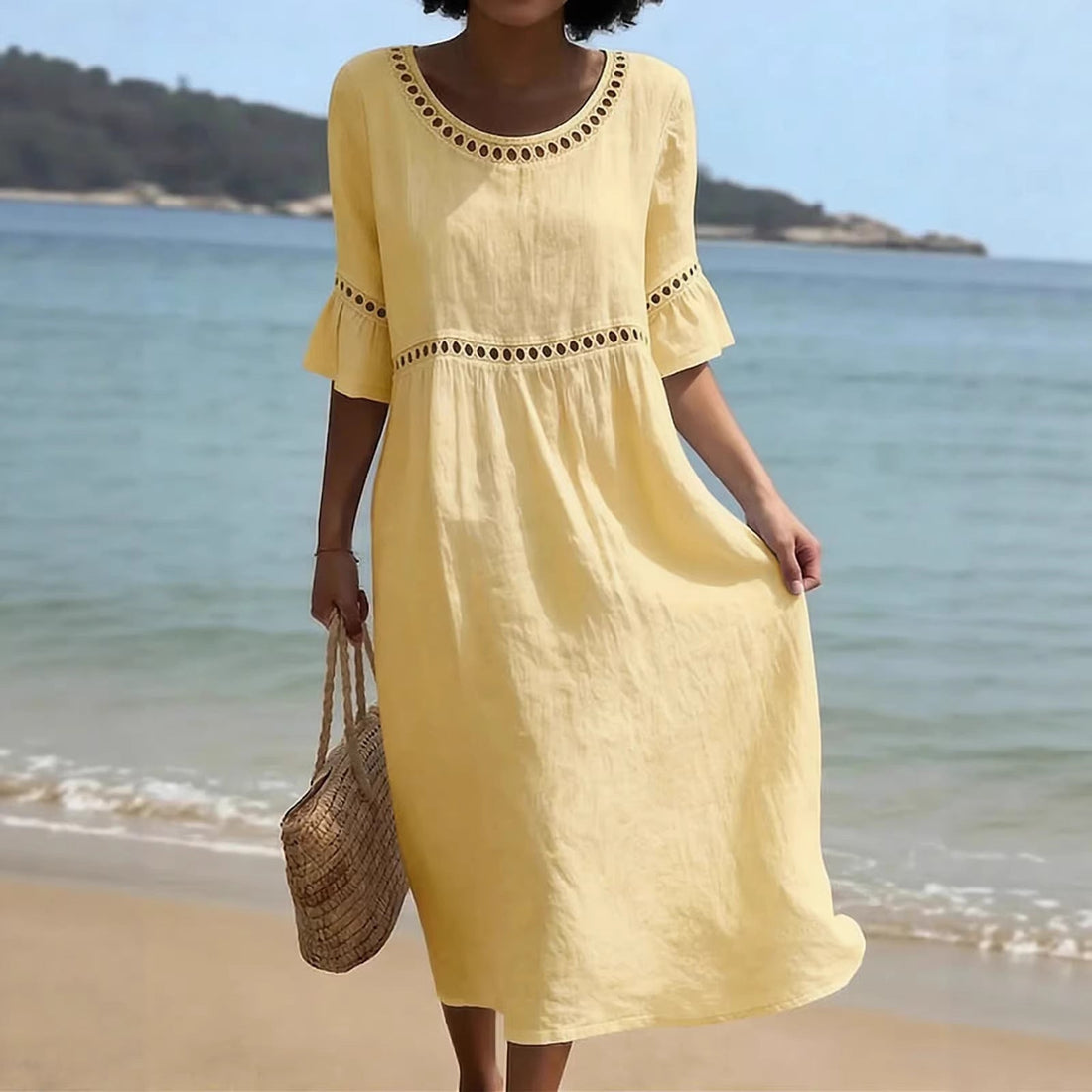 Liora Midi-Jurk – Elegant, Vrouwelijk & Flatterend