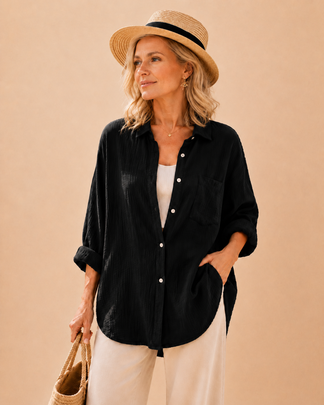 Soléa Oversized Blouse – Luchtig, Vrouwelijk & Stijlvol