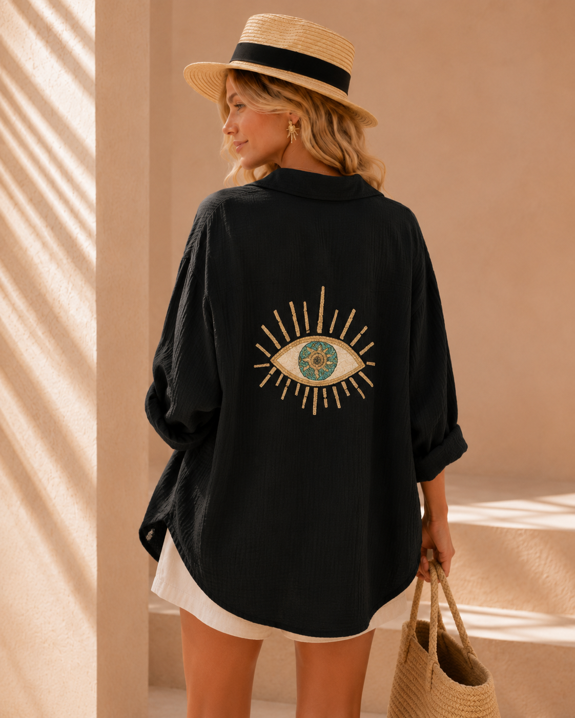 Soléa™ | Oversized Blouse met Opgewerkt Detail
