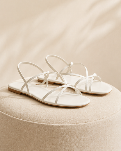 Livia™ | Elegante Leren Kruisband Sandalen