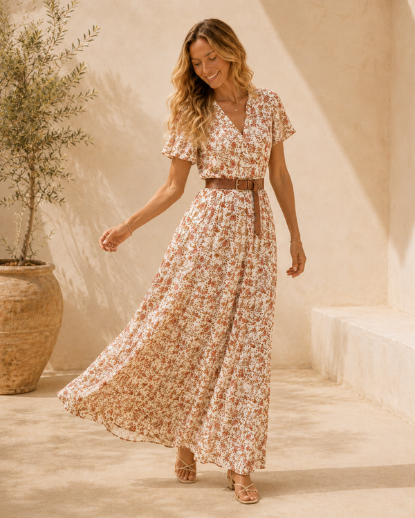 Juliette Witte Maxi-Jurk – Fris, Vrouwelijk & Elegant