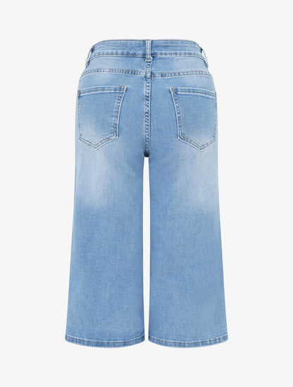 Florine | High-Waist Denim Bermuda