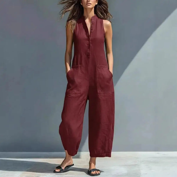 Feline Wide Leg Jumpsuit – Elegant, Luchtig & Moeiteloos Compleet