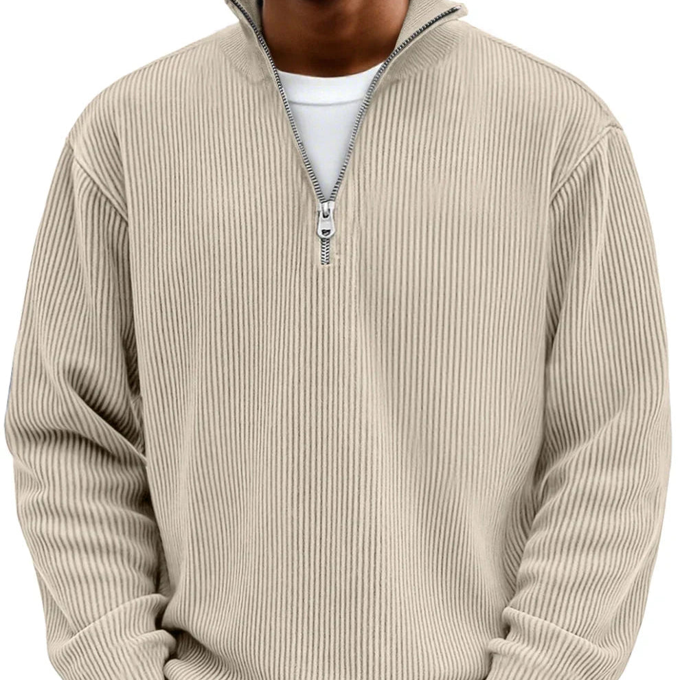Enzo Rib Half Zip Trui – Warm, Modern & Veelzijdig
