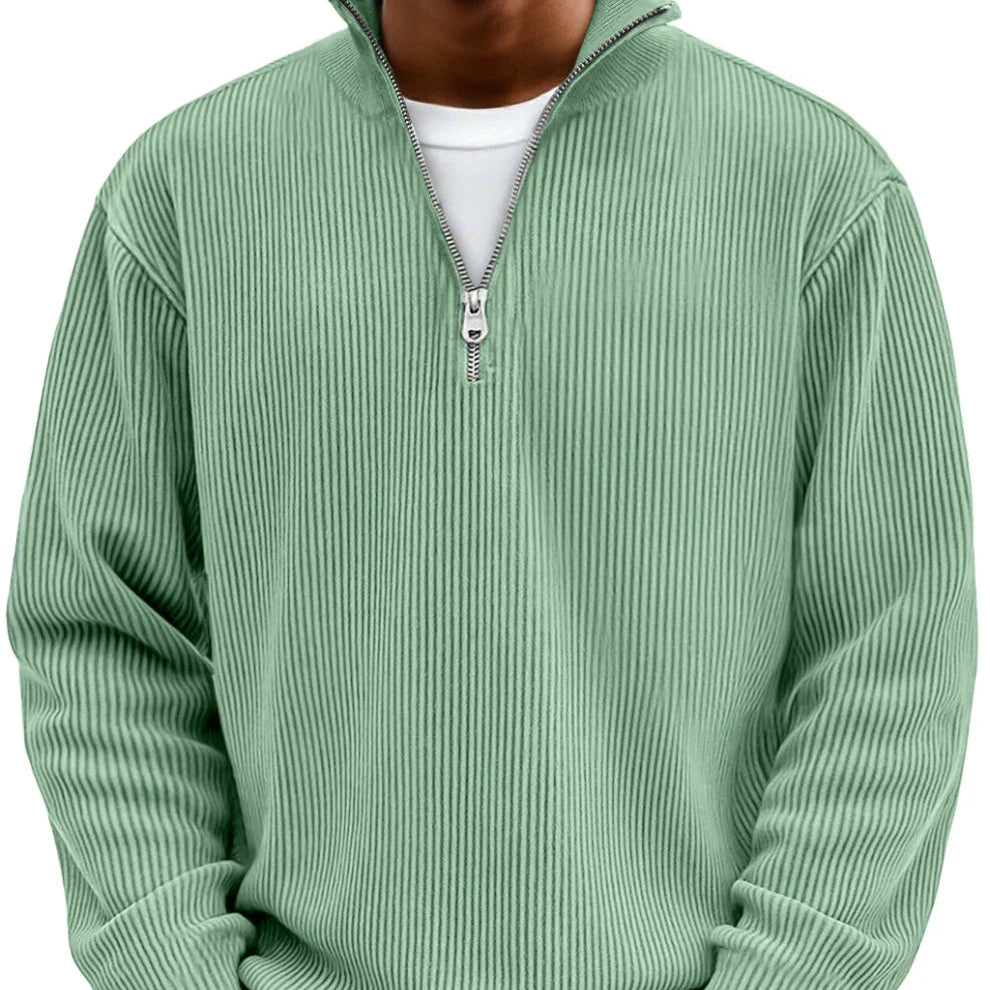 Enzo Rib Half Zip Trui – Warm, Modern & Veelzijdig