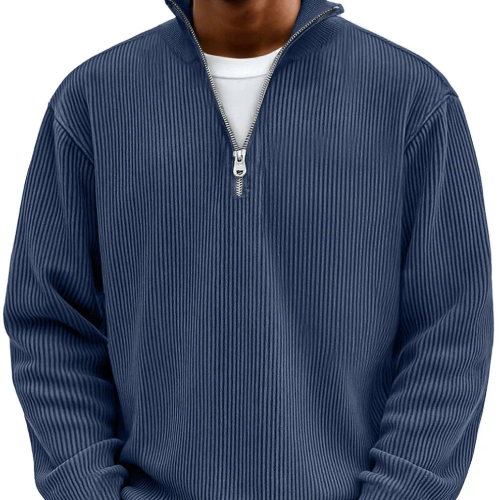Enzo Rib Half Zip Trui – Warm, Modern & Veelzijdig