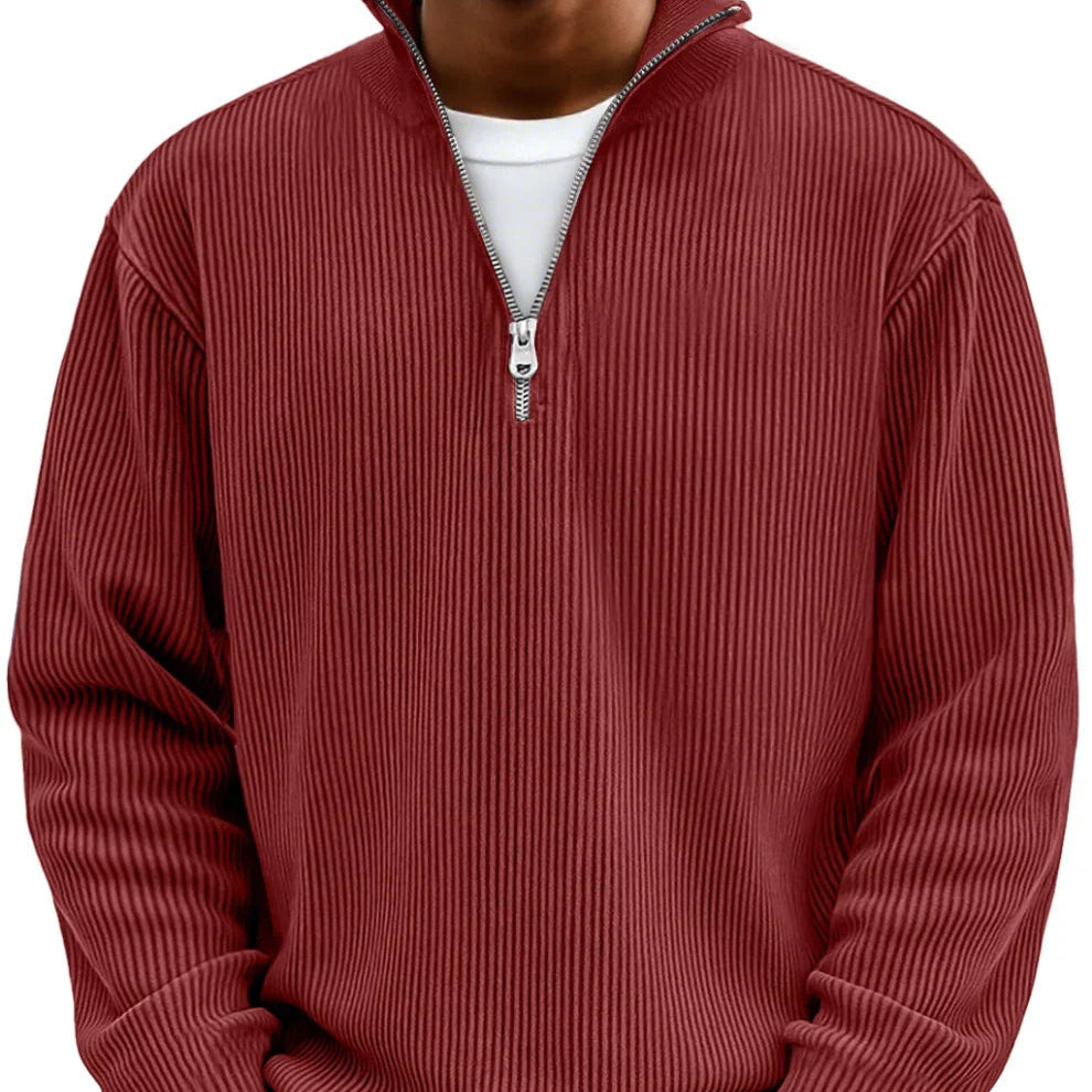 Enzo Rib Half Zip Trui – Warm, Modern & Veelzijdig