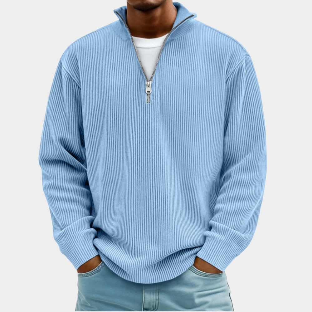 Enzo Rib Half Zip Trui – Warm, Modern & Veelzijdig
