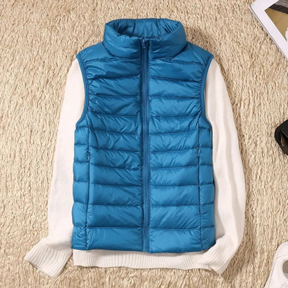Fleur gewatteerde bodywarmer in blauw