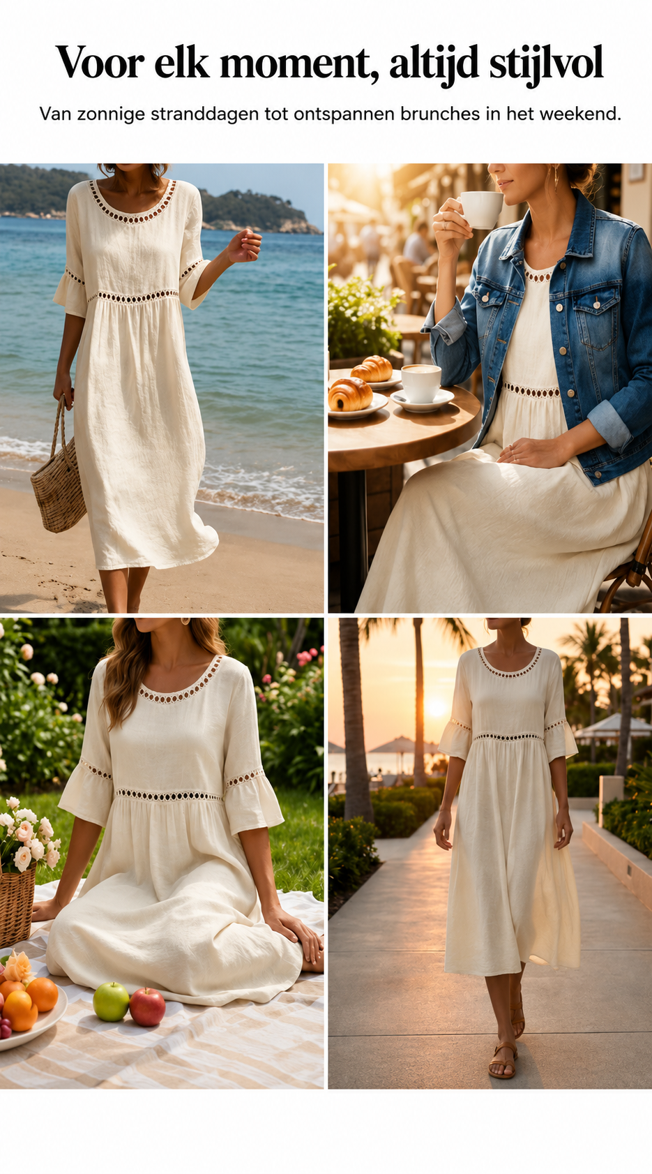 Liora Midi-Jurk – Elegant, Vrouwelijk & Flatterend