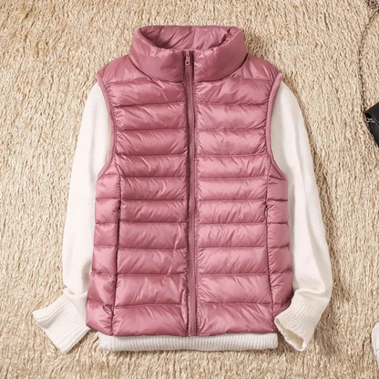 Fleur gewatteerde bodywarmer in roze