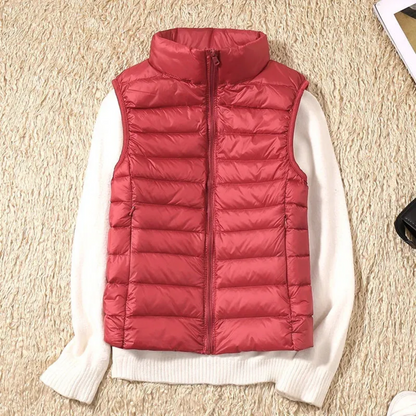 Fleur gewatteerde bodywarmer in rood
